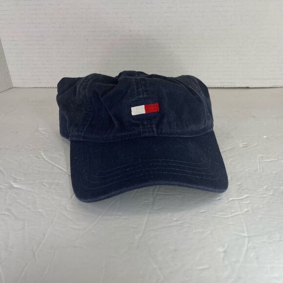 Tommy Hilfiger Box Logo Hat Strapback Cap Blue Adjustable Embroidered Adult - Picture 1 of 5